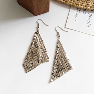 Trendy long soft sequin fringed eardrop